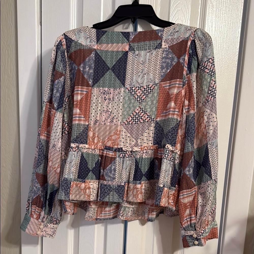 Patchwork Long Sleeve Top - image 5